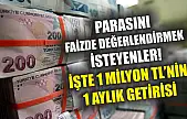 Parasını faizde değerlendirmek isteyenler! İşte 1 milyon TL'nin 1 aylık getirisi