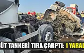 Süt tankeri tıra çarptı: 1 yaralı
