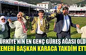 Türkiye'nin en genç güreş ağası oldu: Kemeri Başkan Karaca takdim etti