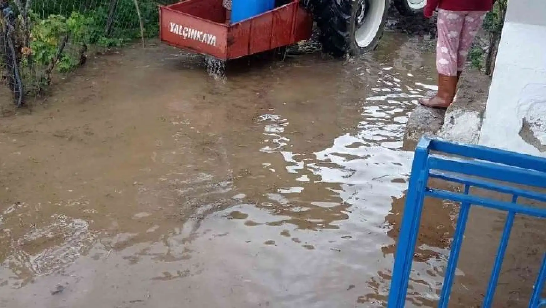Milas'ta etkili olan sağanak yağış sonrası su baskınları yaşandı