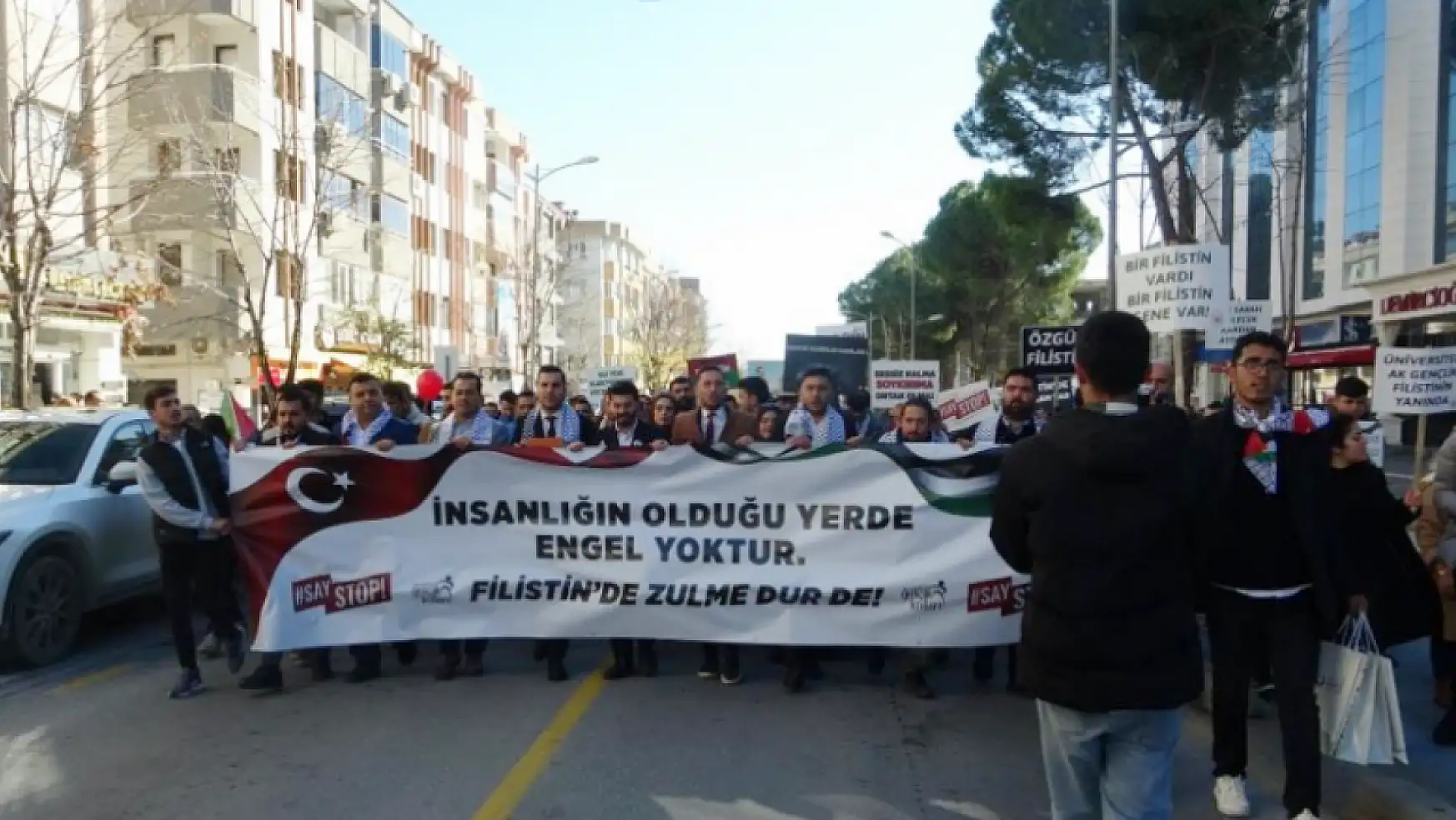 Muğla'da Filistin'e destek yürüyüşü