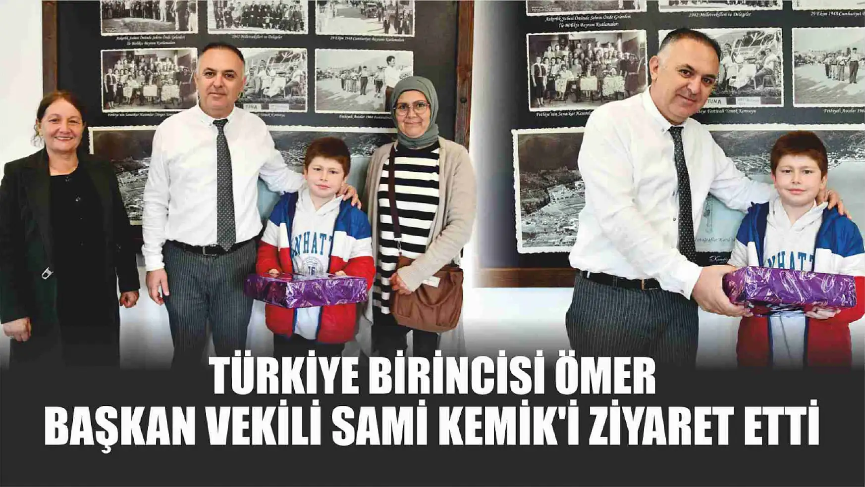 Türkiye birincisi Ömer, Başkan Vekili Sami Kemik'i ziyaret etti
