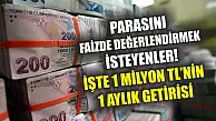Parasını faizde değerlendirmek isteyenler! İşte 1 milyon TL'nin 1 aylık getirisi