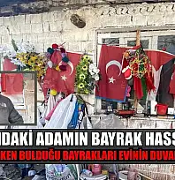 79 yaşındaki adamın bayrak hassasiyeti: Atık toplarken bulduğu bayrakları evinin duvarına asıyor