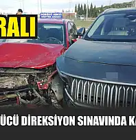 Aday sürücü direksiyon sınavında kaza yaptı: 4 yaralı