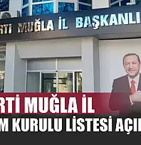 AK Parti Muğla İl Yönetim Kurulu Listesi Açıklandı