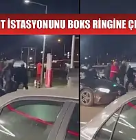 Akaryakıt istasyonunu boks ringine çevirdiler