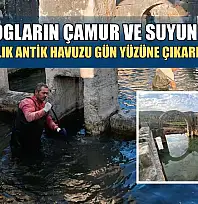 Arkeologların çamur ve suyun içinde bin 850 yıllık antik havuzu gün yüzüne çıkarma çabası