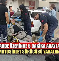Aynı cadde üzerinde 5 dakika arayla kaza: 2 motosiklet sürücüsü yaralandı