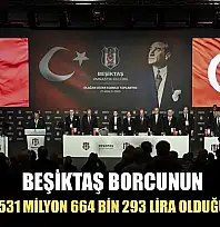 Beşiktaş'ın borcunun 22 milyar 531 milyon 664 bin 293 lira olduğu açıklandı