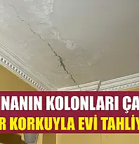 Bir binanın kolonları çatladı: Aileler korkuyla evi tahliye etti