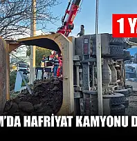 Bodrum'da hafriyat kamyonu devrildi: 1 yaralı