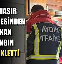 Çamaşır makinesinden çıkan yangın panikletti