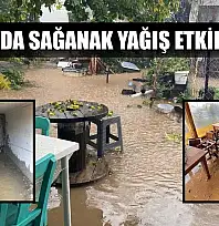 Datça'da sağanak yağış etkili oldu