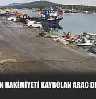 Direksiyon hakimiyeti kaybolan araç denize uçtu