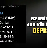 Ege Denizi'nde 4.8 büyüklüğünde deprem