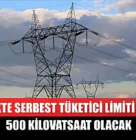 Elektrikte serbest tüketici limiti 2026'da 500 kilovatsaat olacak