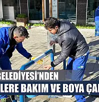 Fethiye Belediyesi'nden bariyerlere bakım ve boya çalışması