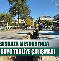 Fethiye Beşkaza Meydanı'nda Yağmur Suyu Tahliye Çalışması