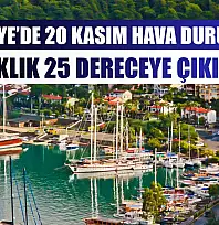 Fethiye'de 20 Kasım Hava Durumu: Sıcaklık 25 Dereceye Çıkıyor