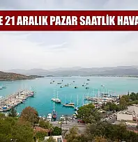 Fethiye'de 21 Aralık Pazar Saatlik Hava Durumu