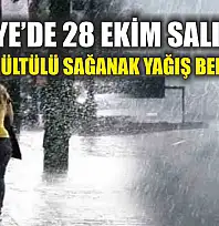 Fethiye'de 28 Ekim Salı Günü Gök Gürültülü Sağanak Yağış Bekleniyor