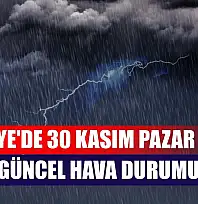 Fethiye'de 30 Kasım Pazar Günü Güncel Hava Durumu