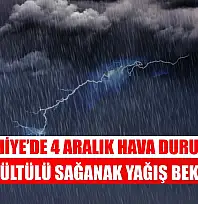 Fethiye'de 4 Aralık Hava Durumu: Gökgürültülü Sağanak Yağış Bekleniyor