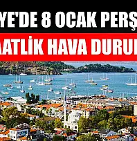 Fethiye'de 8 Ocak Perşembe Saatlik Hava Durumu