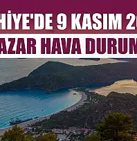 Fethiye'de 9 Kasım 2025 Pazar Hava Durumu