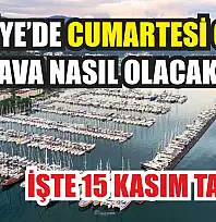 Fethiye'de Cumartesi Günü Hava Nasıl Olacak? İşte 15 Kasım Tahmini