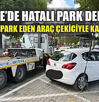 Fethiye'de hatalı park denetimi: Durağa park eden araç çekiciyle kaldırıldı