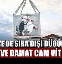 Fethiye'de sıra dışı düğün: Gelin ve damat cam vitrinde