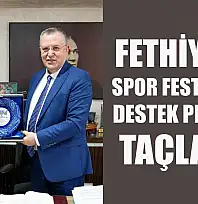 Fethiye'de spor festivaline destek plaketle taçlandı