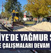 Fethiye'de yağmur suyu tahliye çalışmaları devam ediyor