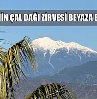 Fethiye'nin Çal Dağı zirvesi beyaza büründü