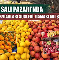 Fethiye Salı Pazarı'nda meyveler tezgahları süsledi, damakları şenlendirdi
