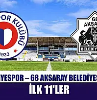 Fethiyespor – 68 Aksaray Belediyespor ilk 11'ler