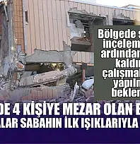 Gebze'de 4 kişiye mezar olan binada çalışmalar sabahın ilk ışıklarıyla başladı