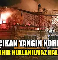 Gece çıkan yangın korkuttu: 2 ev, 1 ahır kullanılmaz hale geldi