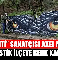 'Grafiti' sanatçısı Axel Mengü, turistik ilçeye renk katıyor