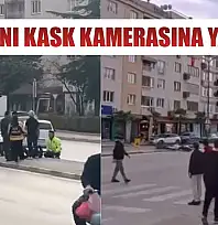 Kaza anı kask kamerasına yansıdı