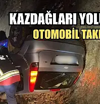 Kazdağları yolunda otomobil takla attı