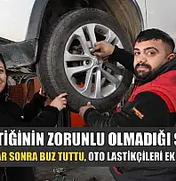 Kış lastiğinin zorunlu olmadığı şehirde yollar yıllar sonra buz tuttu, oto lastikçileri ek mesai yaptı
