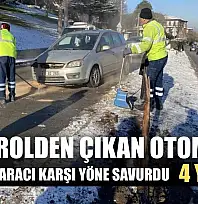 Kontrolden çıkan otomobil çarptığı aracı karşı yöne savurdu: 4 yaralı