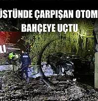 Köprü üstünde çarpışan otomobiller bahçeye uçtu: 1 ölü, 4 yaralı