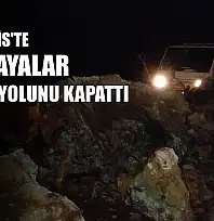 Marmaris'te dev kayalar orman yolunu kapattı