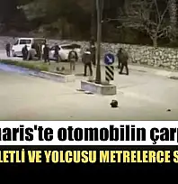 Marmaris'te otomobilin çarptığı motosikletli ve yolcusu metrelerce savruldu