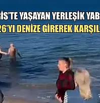 Marmaris'te yaşayan yerleşik yabancılar 2026'yı denize girerek karşıladı