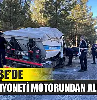 Menteşe'de Çöp Kamyoneti Motorundan Alev Aldı